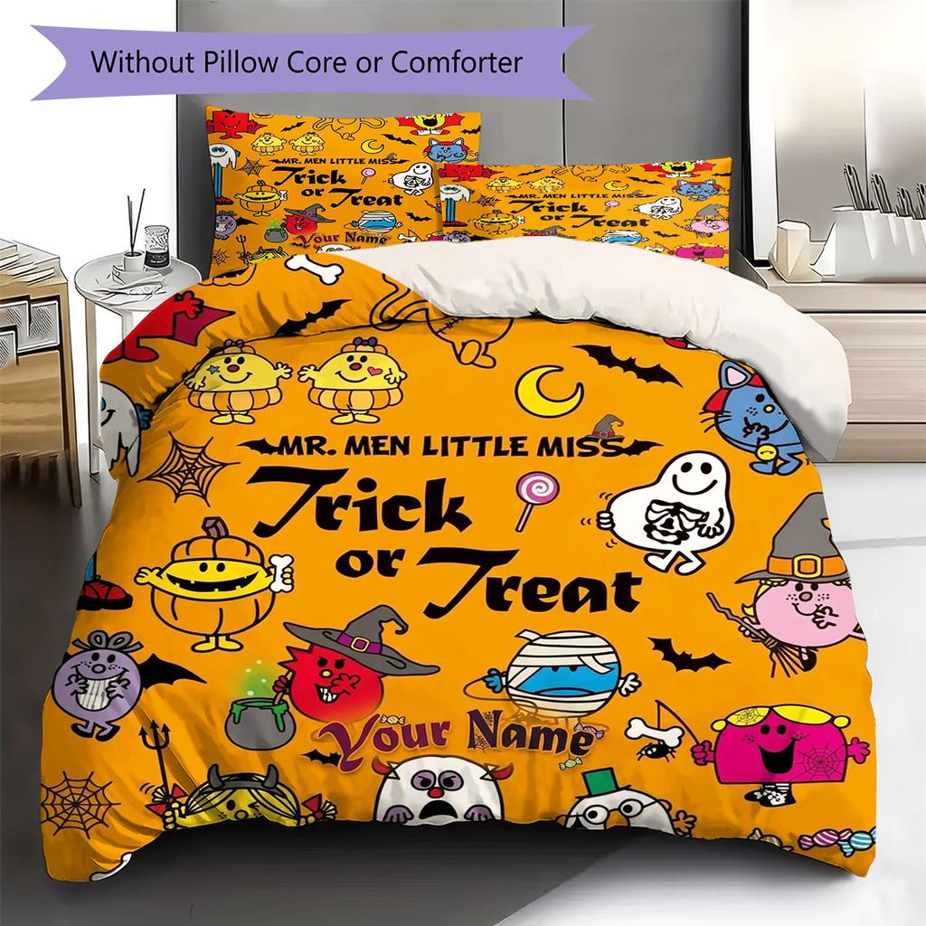 Sig. Biancheria da letto con motivo personalizzato Little Miss da uomo, Set piumone Copripiumone Federa Regalo di Compleanno per la Casa(1 * copripiumino + 2 * federa, senza nucleo)
