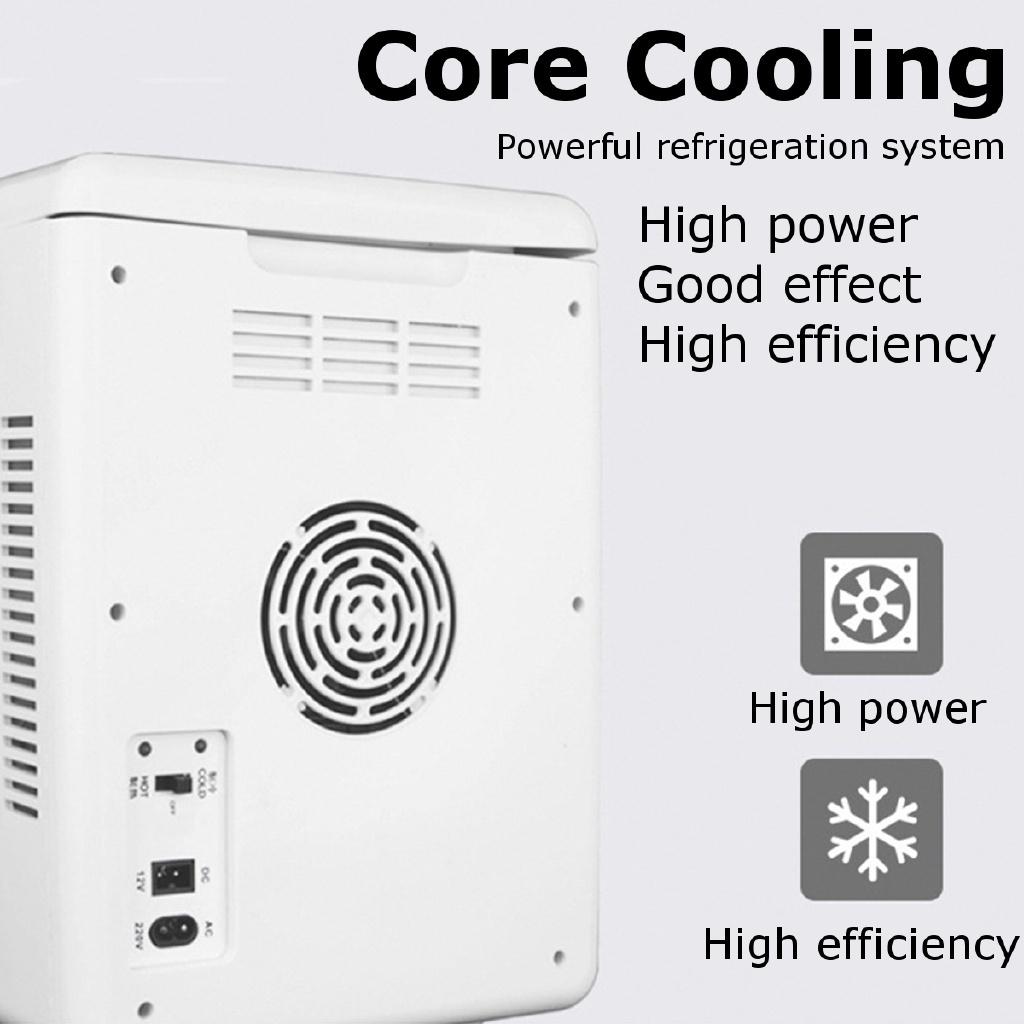 12L 2-IN-1 Mini Heating Box Fridge Home and Car Ultra Quiet Refrigerators Low Noise Car Refrigerators Cold Storage Cosmetic