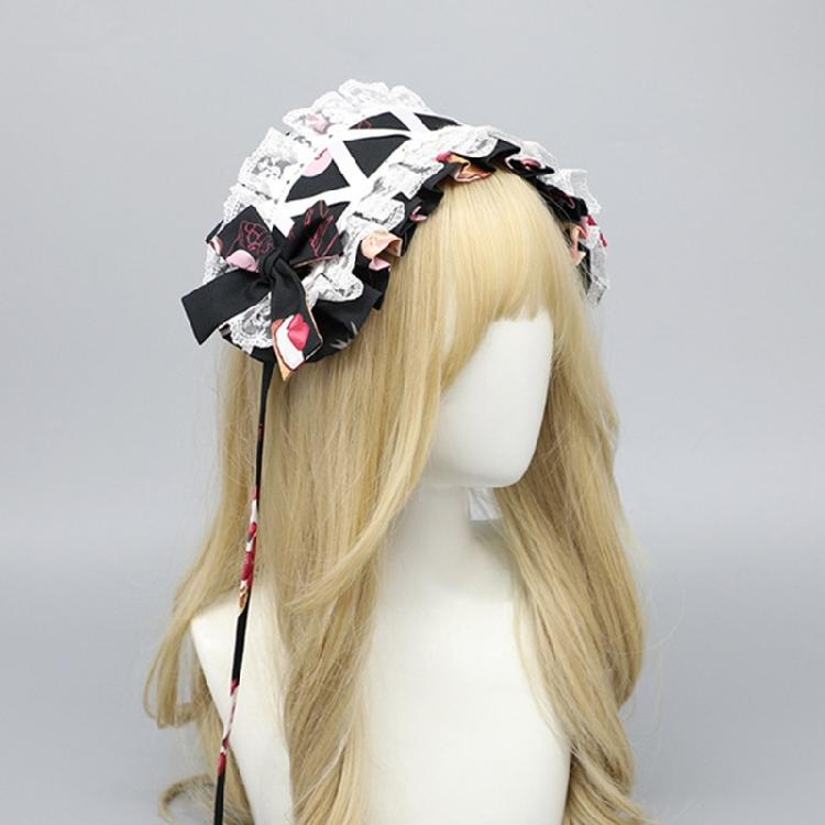 Stilvolles Spitzen-Haarband Armstulpen Anime-Maid-Kostüm Requisiten Kopfschmuck Für Damen Teenager Japanische Animation Event Kopfstück