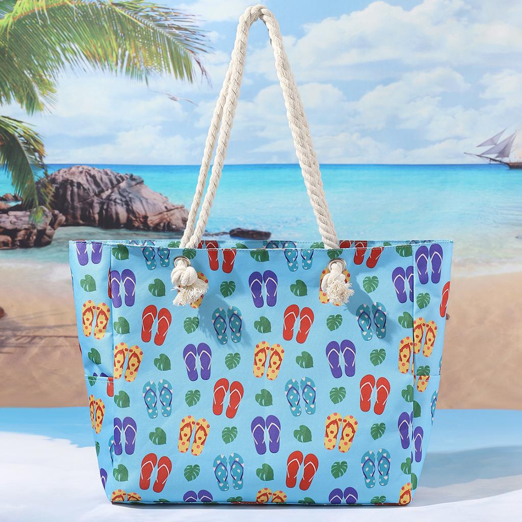 New printed beach bag large-capacity casual shoulder handbag simple and fashionable summer travel tote bag