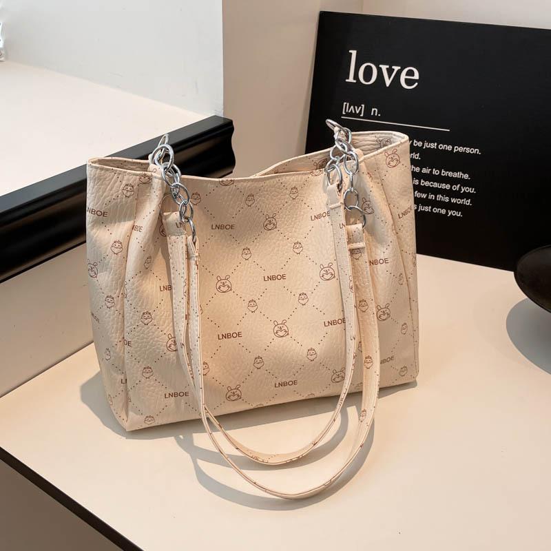 New Casual Tote Bag Fashionable Retro Printed Handbag Large Capacity Classic Versatile Shoulder Bag
