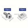 56pcs Bolt and Nut Kit, Hex Screw Flat Washer Spring Washer Combination Set, Suitable for ATVs and Motorcycles