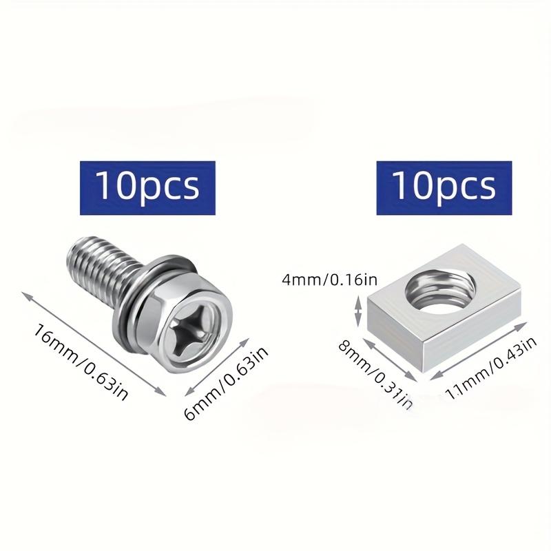 56pcs Bolt and Nut Kit, Hex Screw Flat Washer Spring Washer Combination Set, Suitable for ATVs and Motorcycles