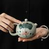 Ge Kiln Hand-Painted Kung Fu Tea Set, Household High-End Ceramic Teapot, Teacup Cover Bowl, Gift For Elders