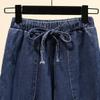Frühling Herbst Jeans für Damen High Waist Weites Bein Hosen Damen Locker Jeans Elastischer Bund Denim Hosen Blau
