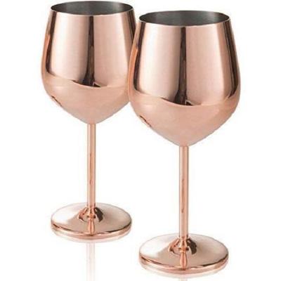 Stainless Steel Stemmed Wine Glasses, Shatter Proof Copper Coated Unbreakable Wine Glass Goblets,Premium Gift for Men