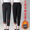 Middle-aged and Elderly Winter Pants Velvet Thickened Lamb Wool Mother Thermal Cotton Pants Women Wear Loose Grandma Trousers