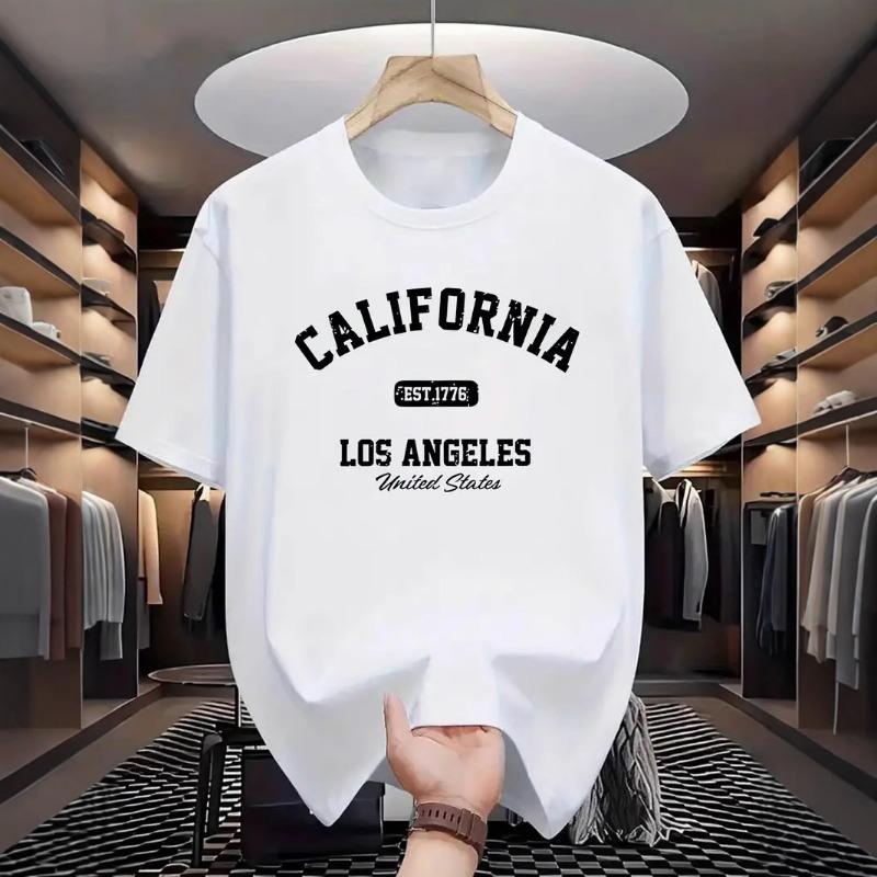 Summer New European and American Style Pure Cotton T-shirt Men's Fashion Personalized Printing