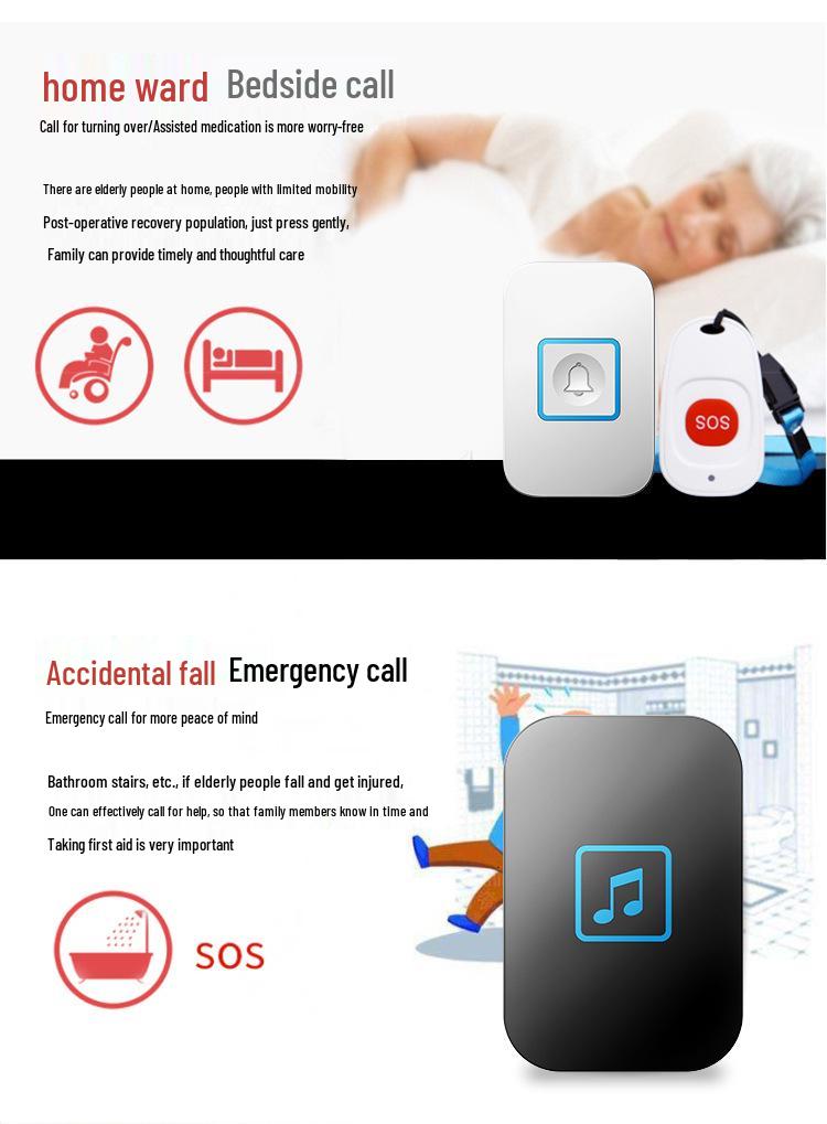 Senior Assistance Wireless Remote Doorbell & Emergency Call Device