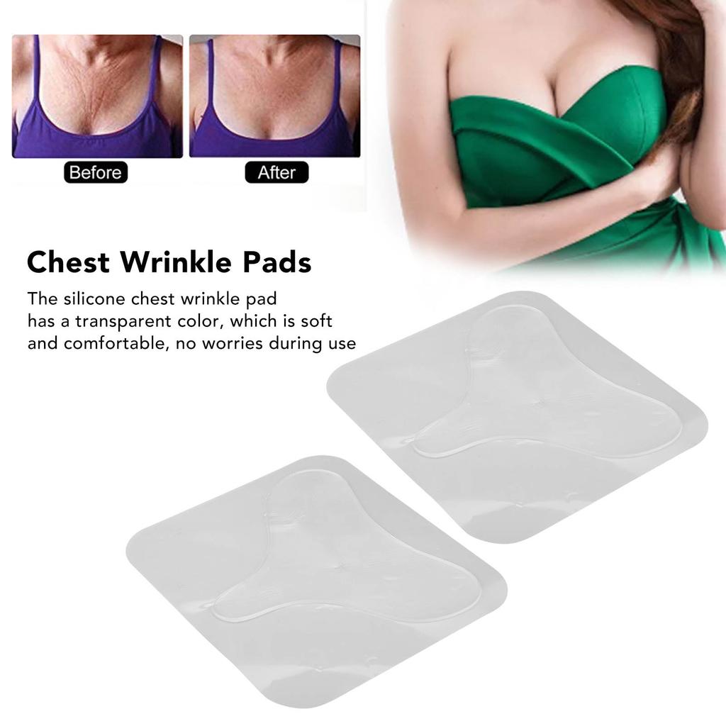 2pcs Chest Wrinkle Pads Food Grade Silicone Transparent Color Lightweight Soft Comfortable Skincare Patches for Wrinkles