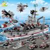 Military Ship 554pcs 8in1 Aircraft Cruiser Building Blocks Army Warship Plane Truck Bricks City Children Toys for Boy