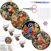 1pc Parrot and Flower Pattern Embroidery DIY Fabric Craft Kit