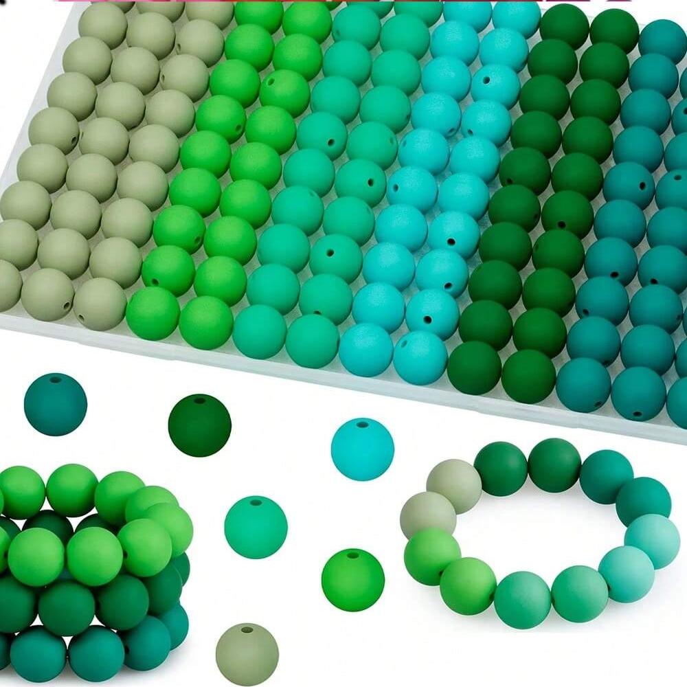 

120PCS 15mm silicone beads, suitable for making pen keychains, necklaces, bracelets, and jewelry