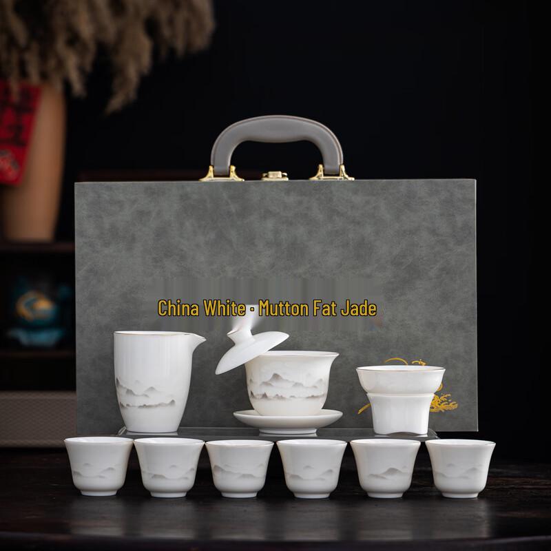 Suet Jade Ceramic Kung Fu Tea Set