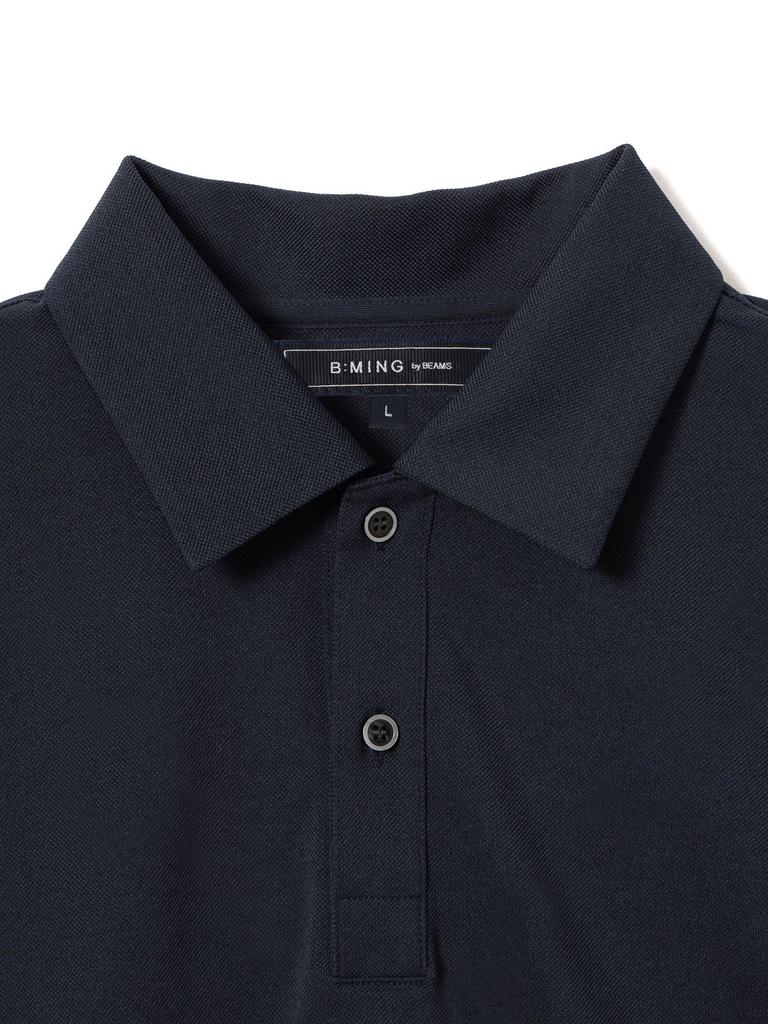 B:MING LIFE STORE by BEAMS S/S Polo Shirt [BEAMS 100 Masterpieces] Breeze Cool® Mesh Polo Shirt (Suitable for Matching), Men's Navy, Size Small