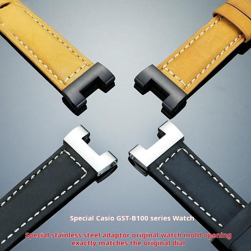Retro matt Rindsleder Uhrenarmband für Casio G-Shock GST-210 GST-W300 GST-400G GST-B100 S100D/S110D/W110 Herren Lederarmband Armband