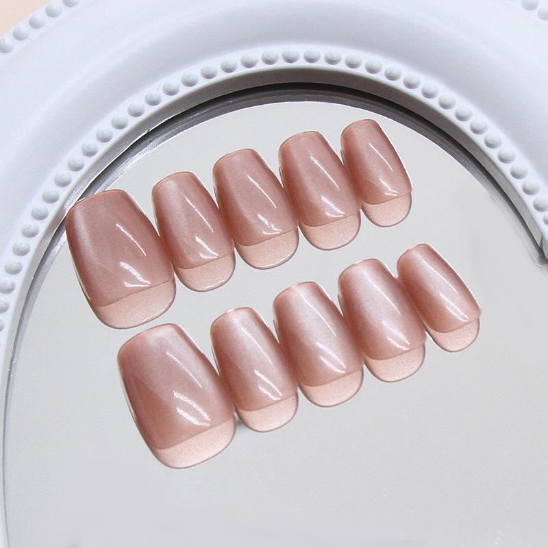 Prefabricated Armor, Icy Sweet Red Coffee Cat Eye, Solid Color Temperament Girl European and American Style Wearing Armor 30 Pieces