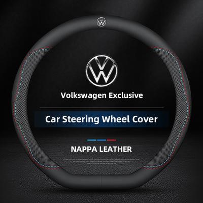 Pokrowiec na kierownicę samochodową ze skóry Nappa 38 cm Akcesoria samochodowe Do VW GTI Polo Golf Passat Tiguan Arteon Touareg CC Taigo Caddy