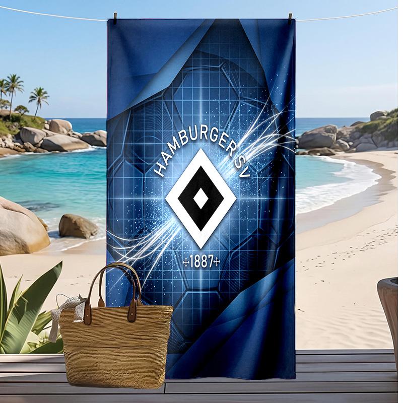 Asciugamano da Spiaggia con Stampa Calcio Hamburger SV, Asciugamano Grande Morbido ad Asciugatura Rapida per Spiaggia Campeggio Nuoto