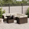 Vidaxl 9-Cz. Garden Furniture Set With Cushions, Brown, Poly Rattan