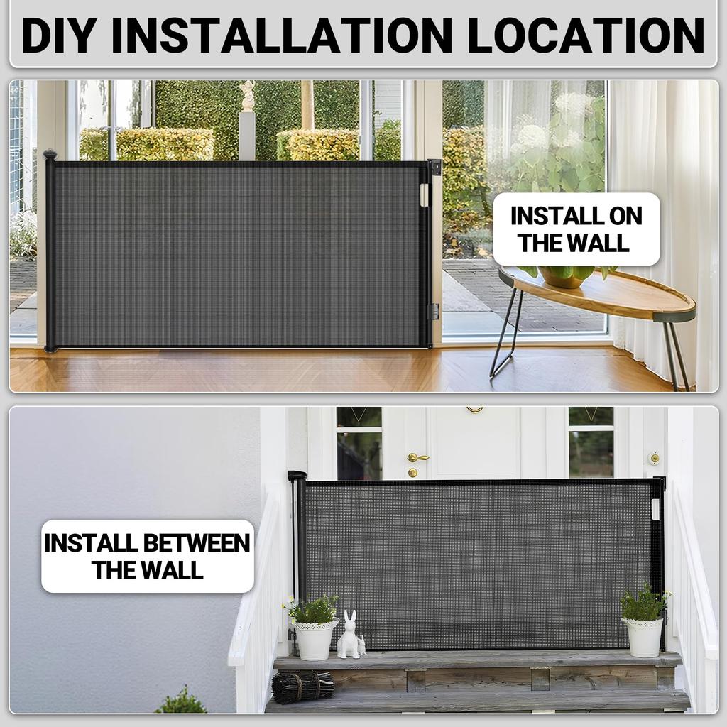 Ycozy BabySafe Baby Gate Roll Roll Safety Gate Innovative Version Double Lock Maximum Installation Width 200cm Above Stairs Pet Gate Barrier Free