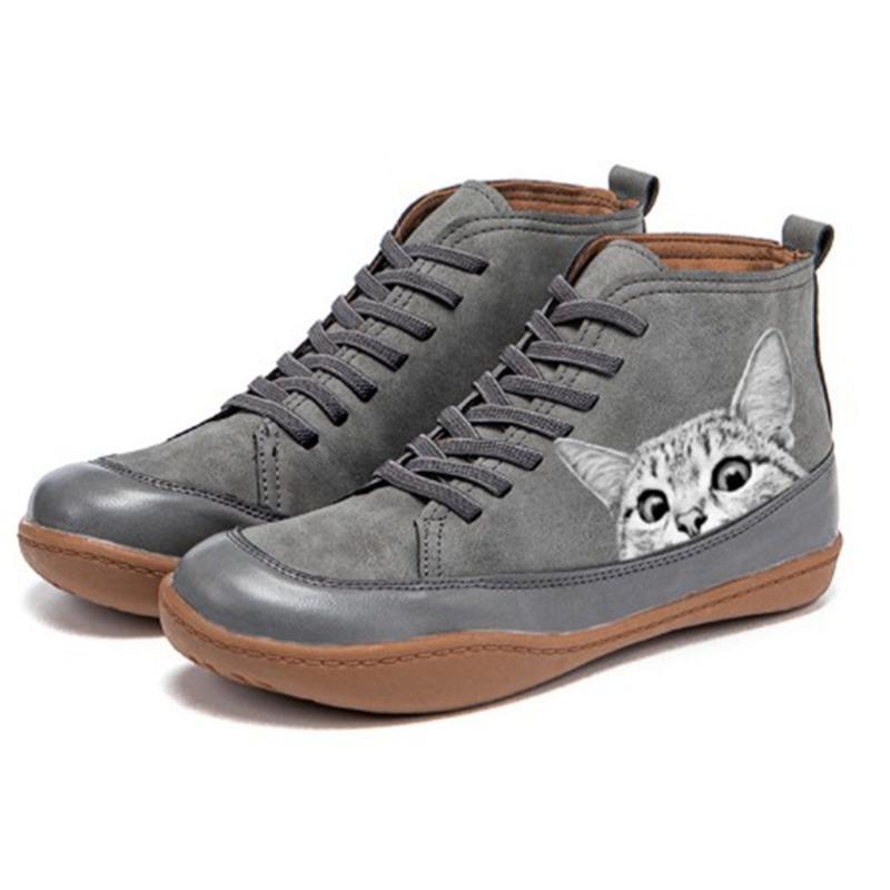 Women's Plus-Size Leopard Print High-Top Flat Ankle Boots - Comfortable Cushioned Insole, Wide Calf, Wholesale, In Stock