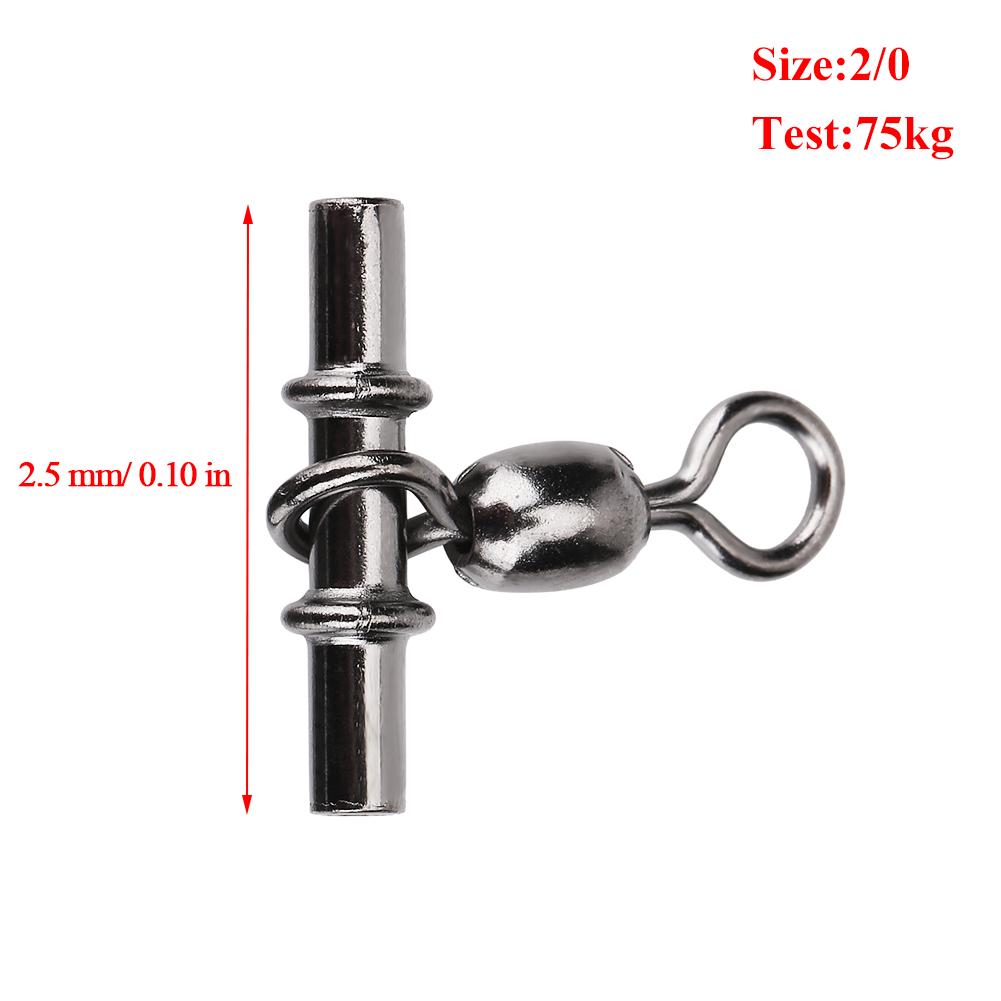 20pcs Set T Shape Line Crane Fishing Swivels Connectors Accessories (2Celsius0# )