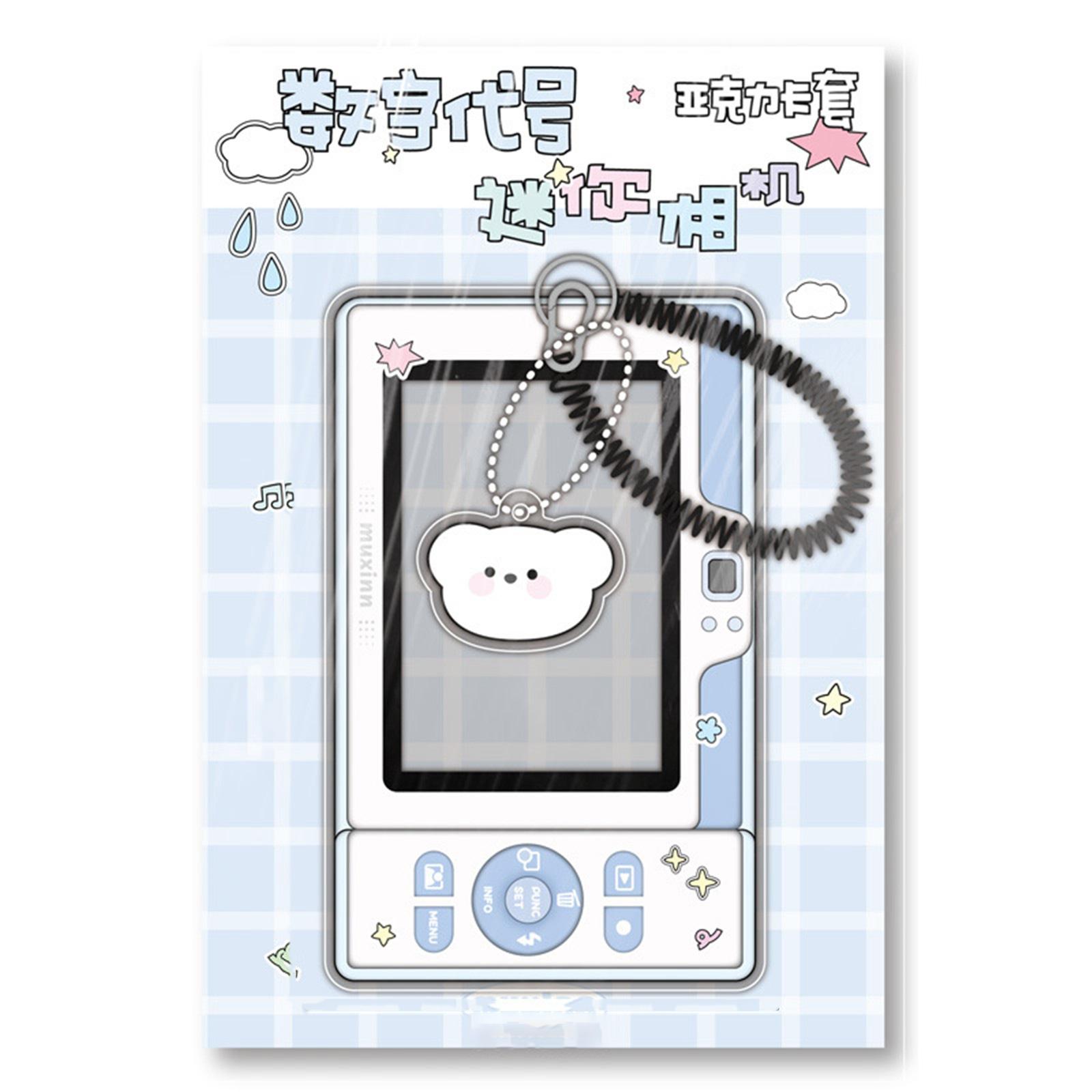 

3-дюймовый держатель для фотокарточек, небольшой фотоальбом, держатель для фотокарточек, защитные чехлы с милой подвеской и брелком синий