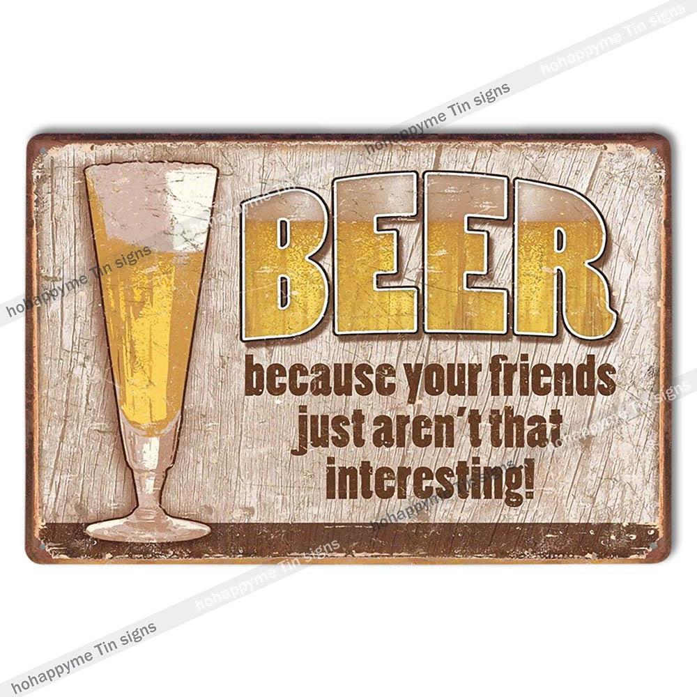Retro Collectible Beer Tin Sign Metal Plaque Man Cave Garage Shed Decoration - 8x12in 20x30cm