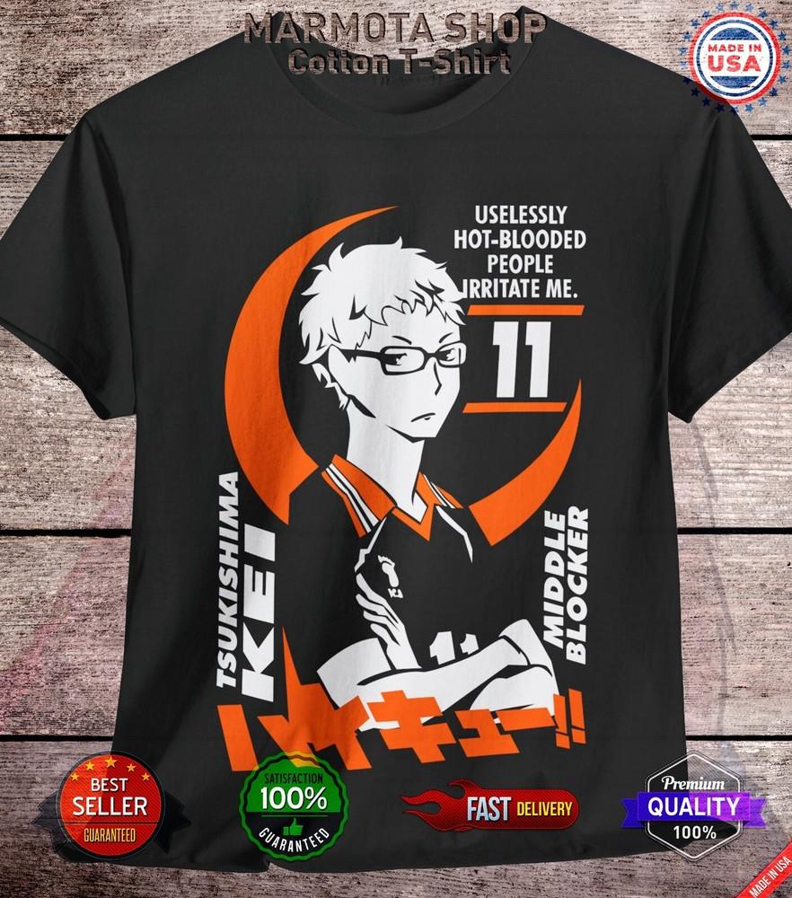 

Kei Tsukishima Haikyuu Hinata Tobio Shirt Anime Japanese Tee T-Shirt Volleyball M