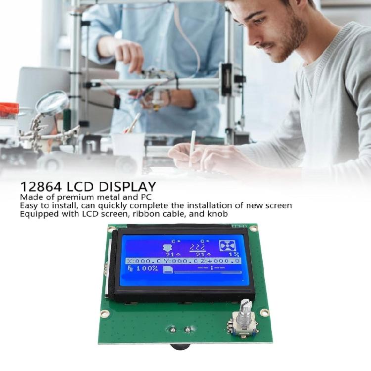 12864 LCD Screen Assembly 3D Printer LCD Display Screen With Control Panel 12864 Blue Screen For 3S 3X 3D Printer