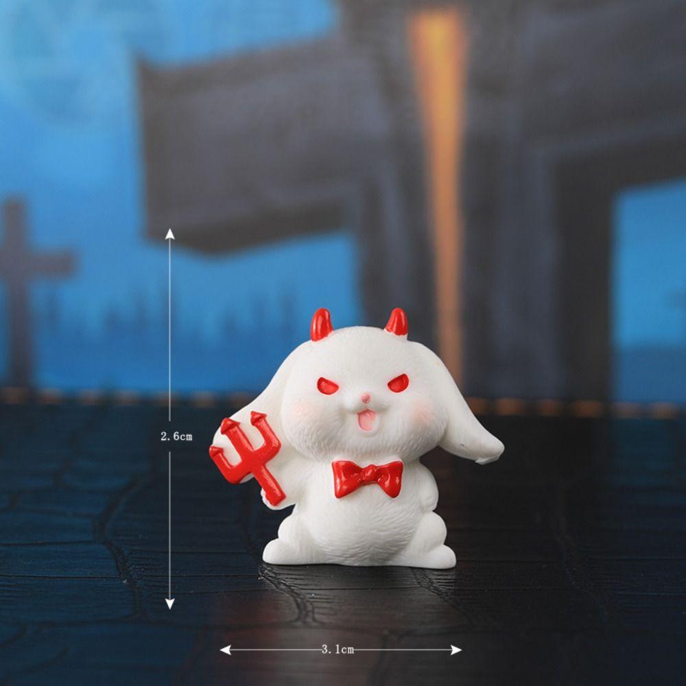 Rabbit Halloween Decorations Figurine Cartoon Rabbit Ghost Micro Ornaments  Halloween Decorations