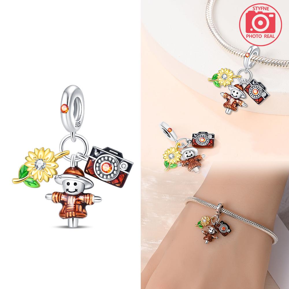 Charms Plata Straw Bear Pendant Copper Colors For Charms Copper Colors Original Bracelet For Jewelry Making
