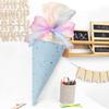 2pcs Colorful Cone Gift Bags School Season Fabric Storage Reusable Party Supplies with Ribbon Bow Decoration Candy Stationery