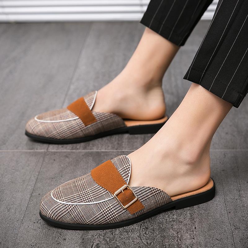 Summer Men's Fashion Trend Casual Versatile One-pedal Lazy Half Drag Doudou Shoes Personalized Casual Shoes