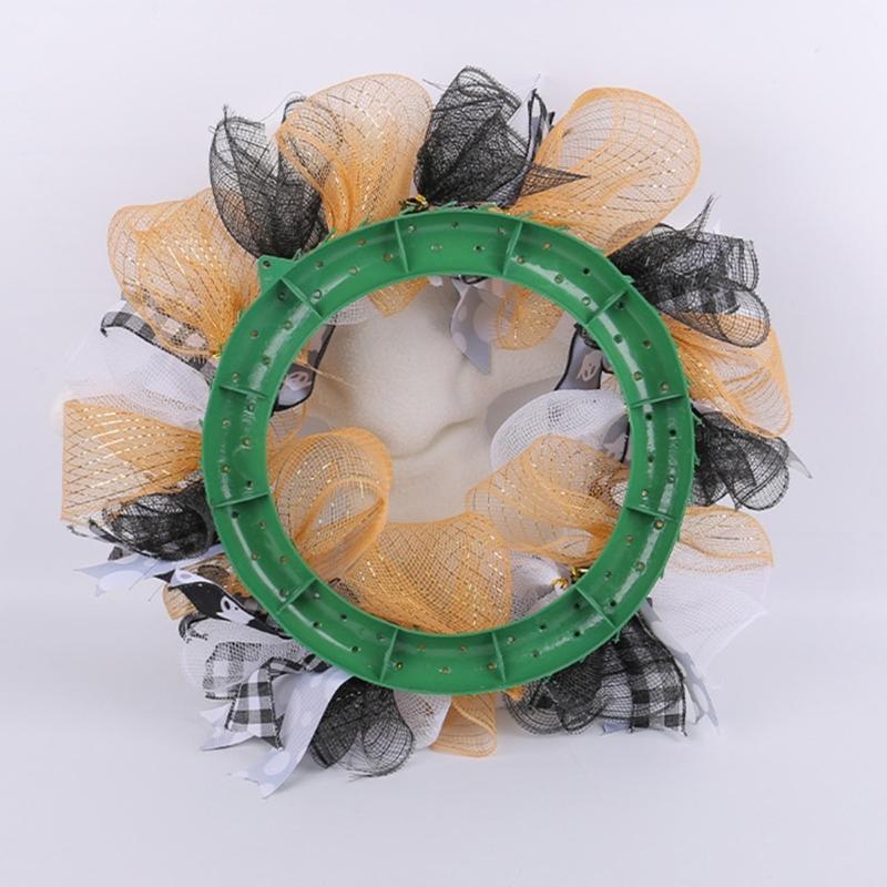 Specter Wood Sign for Halloween Colorful Flower Wreath Festives Window and Wall Decoration Waterproof Door Ornament