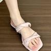 Soft and easy to wear! Pink purple flat-soled sandals women wear sandals soft-soled shoes in summer