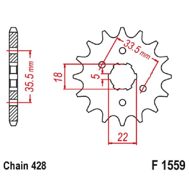 For Yamaha TW200 1987-2026 TW125 92-04 YS125 17-19 TW225 TW225E 02-07 428 14T Motorcycle Front Sprocket Pinion