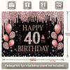 2D 40th Birthday Themed Photo Booth Backdrop with Rose Gold Balloons