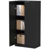 120 Cm Tall Storage Cabinet Cupboard, 3-Tier File Organiser Wooden Filing Cabinet, Black