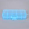 Hard Case Plastic Storage Box with 10 Adjustable Grid Compartments and Transparent Cover for Jewelry and Small Items