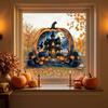 Decorative Holiday Gift for Friends Halloween Pumpkin Haunted House Static Window Stickers, Waterproof PVC Castle Outdoor Balcony Stickers