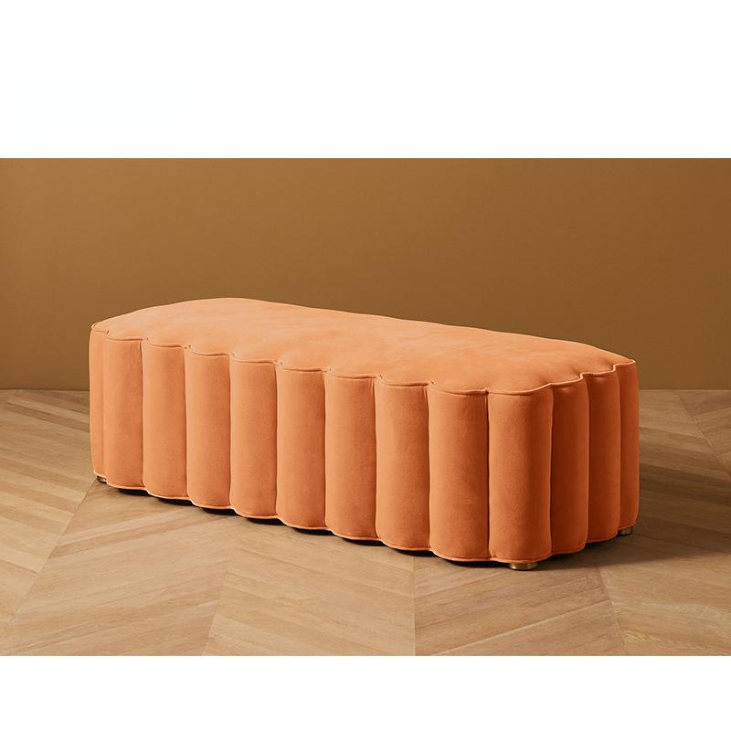 Nordic Flannel Shoe Changing Stool American Leisure Sofa Ottoman Living Room Furniture Luxury Sofa Bench