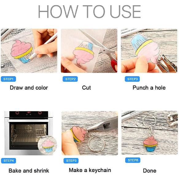 SUEIANNMN 10PCS A4 Size Heat Shrink Plastic Sheet Printable Paper Heat Shrink Paper DIY Art Jewelry Craft for Inkjet Printer (Semitransparent)