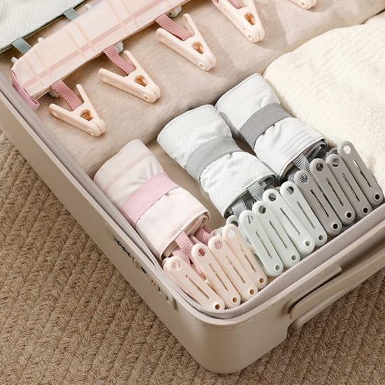 Travel Hanger with 6 Clips Strong Load-bearing Fastener Tape Design