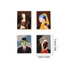 Retro Abstract Art Portrait Metal Badges: Oil Painting Brooches & Book Bag Decor
