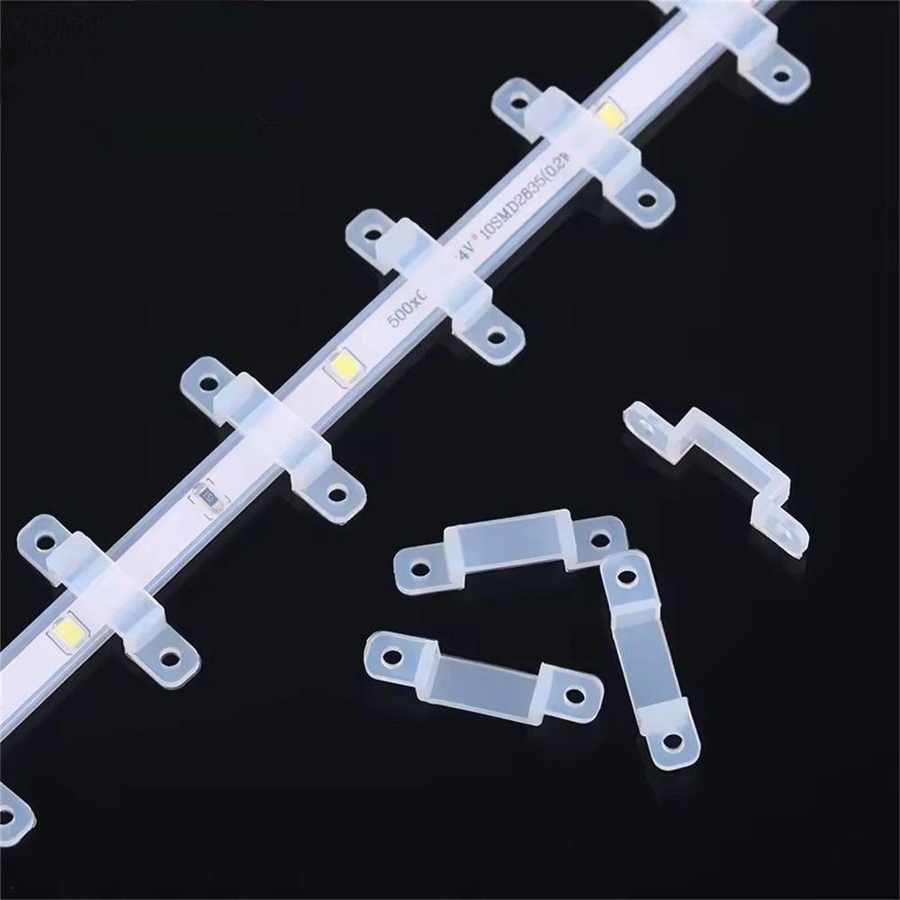 100pcs No Shading LED Strip Fix Clips Silicone LED Strip Mounting Brackets  LED Light Installation