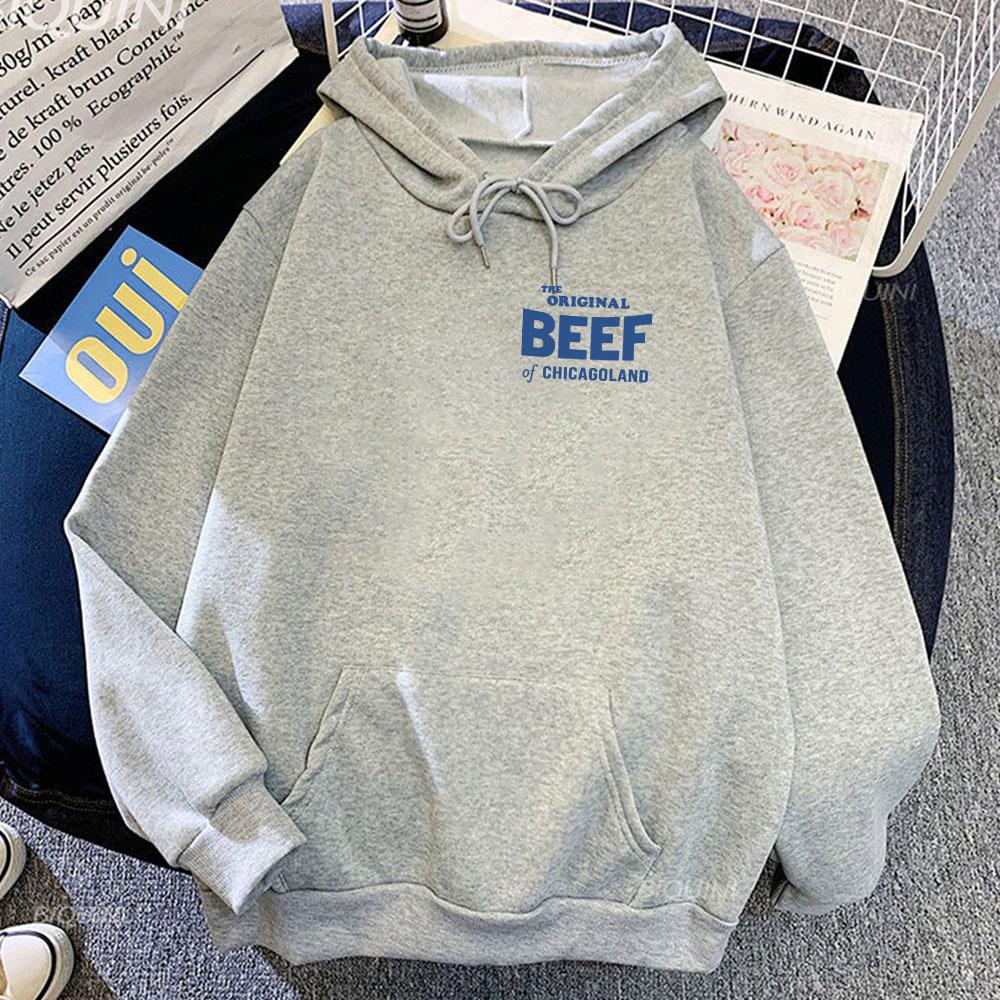 The Bear TV Series Graphic Hoodies The Original Beef of Chicagoland Letter Printing Sweatshirts Long Sleeve Winter Pullovers