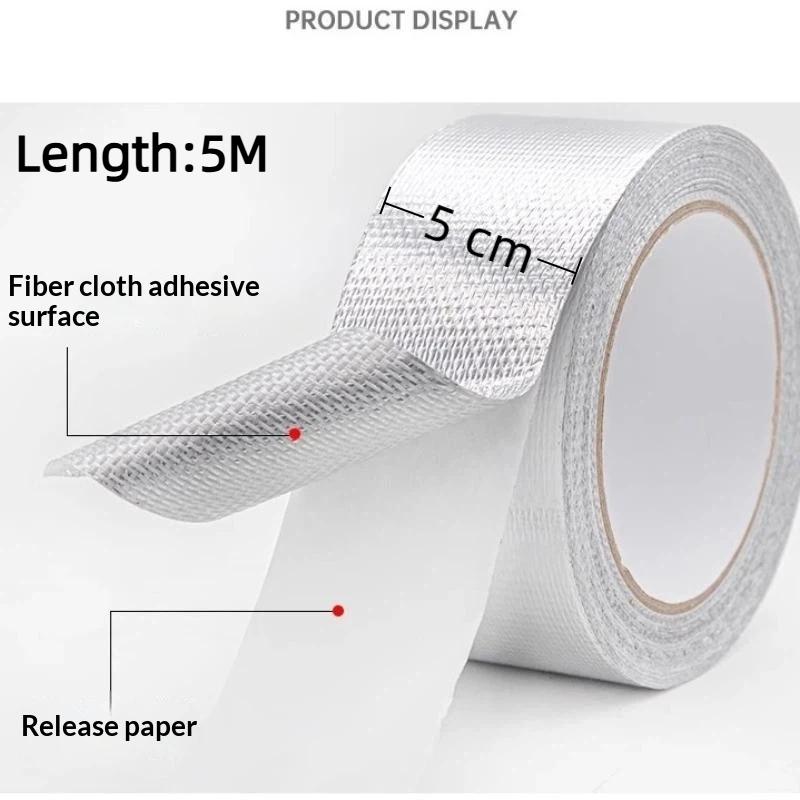 Exhaust Pipe Insulation Tape Exhaust Heat Tape Manifold Downpipe High Temperature Bandage Tape Silver Adhesive Tape