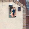 Vintage Metal Wall Art Blue Bikini Summer Pool Retro Decor 8x12 Inch